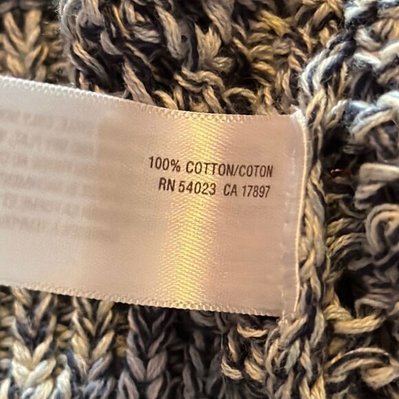 Old Navy Blue White Pullover Sweater Women’s Size Small Long Sleeve Knit Top - Picture 4 of 4